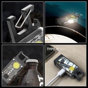 Multi-Functional Keychain Light LED Rechargeable Type-C Magnetic 13