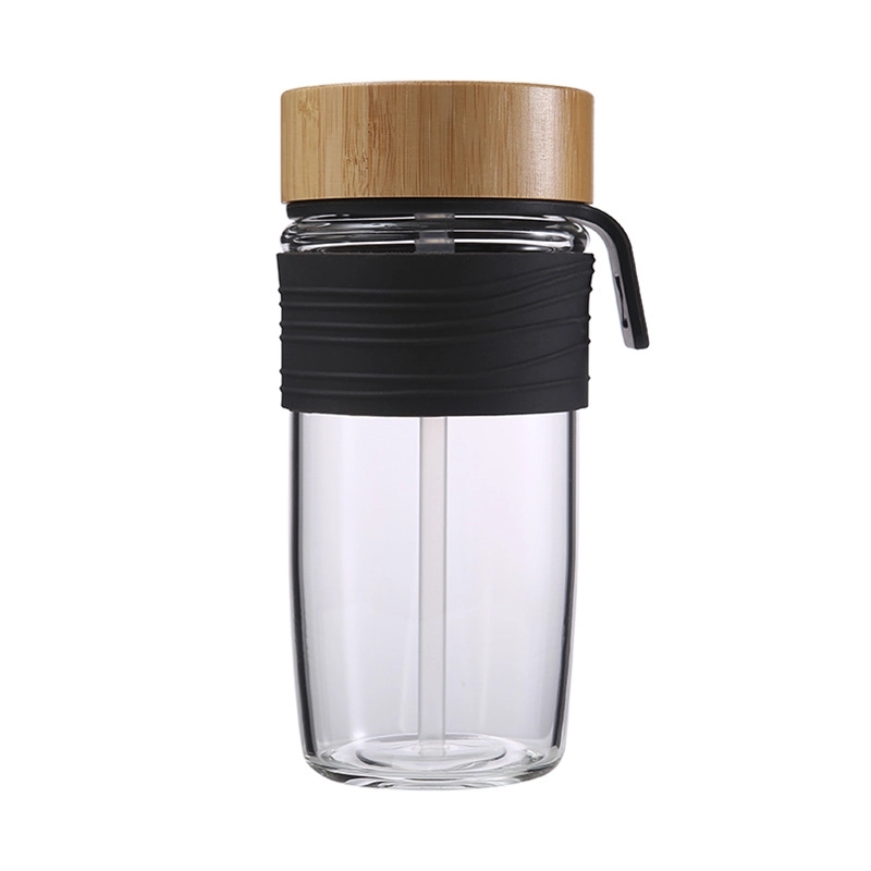 Custom 20 oz Glass Tumbler With Bamboo Lid And Straw 4