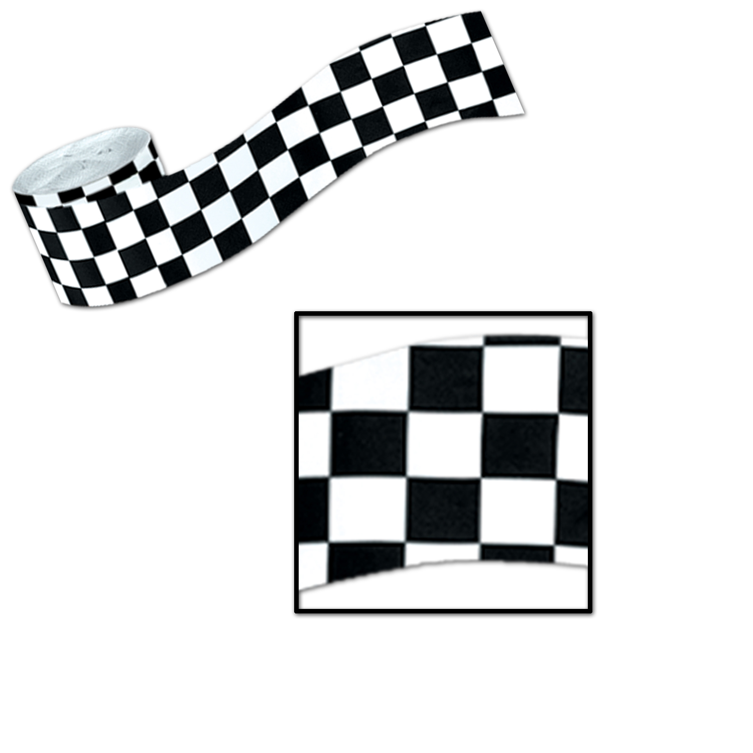 Flame Resistant Checkered Crepe Streamers