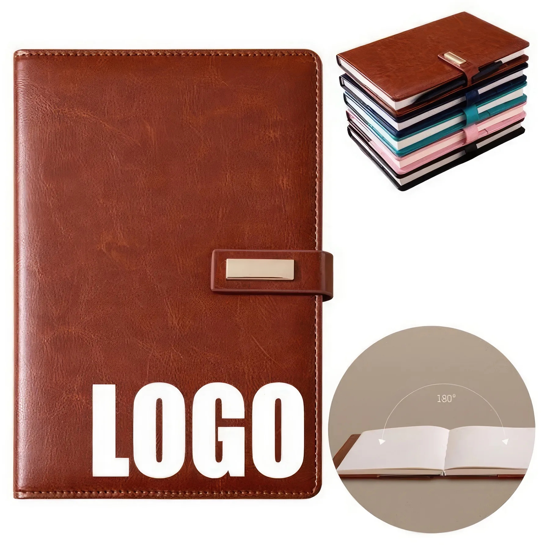 PU Leather A5 Business Travel Journal Diary Notebook 1