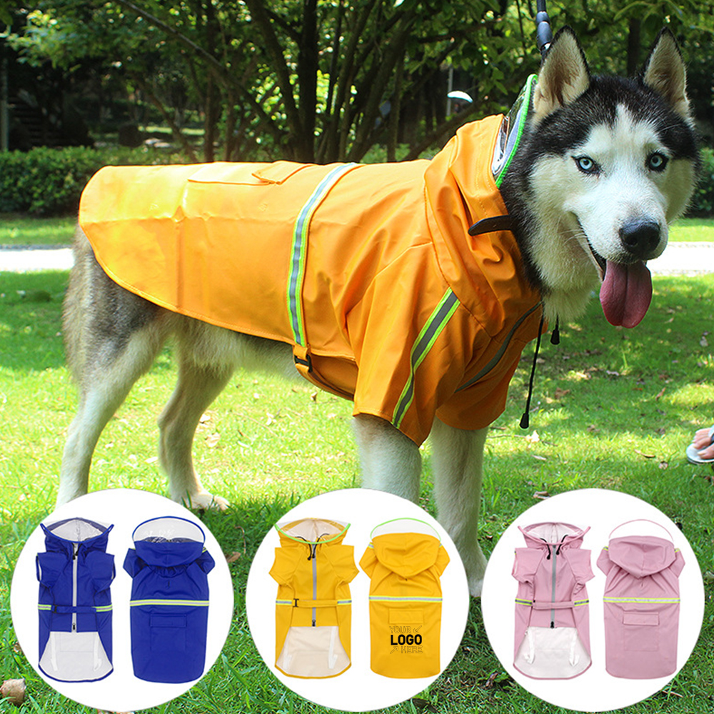 Raincoats for Large Dogs with Reflective Strip Rain 6