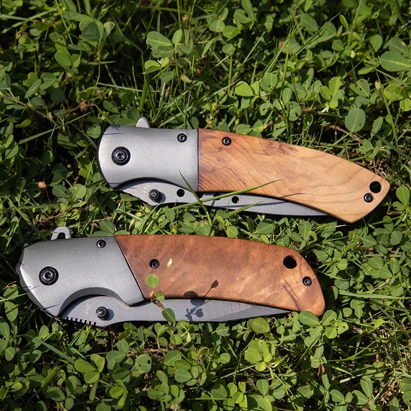ApexBlade - Burlwood Folding Pocket Knife With Stainless Steel Blade Full Color Optional 11
