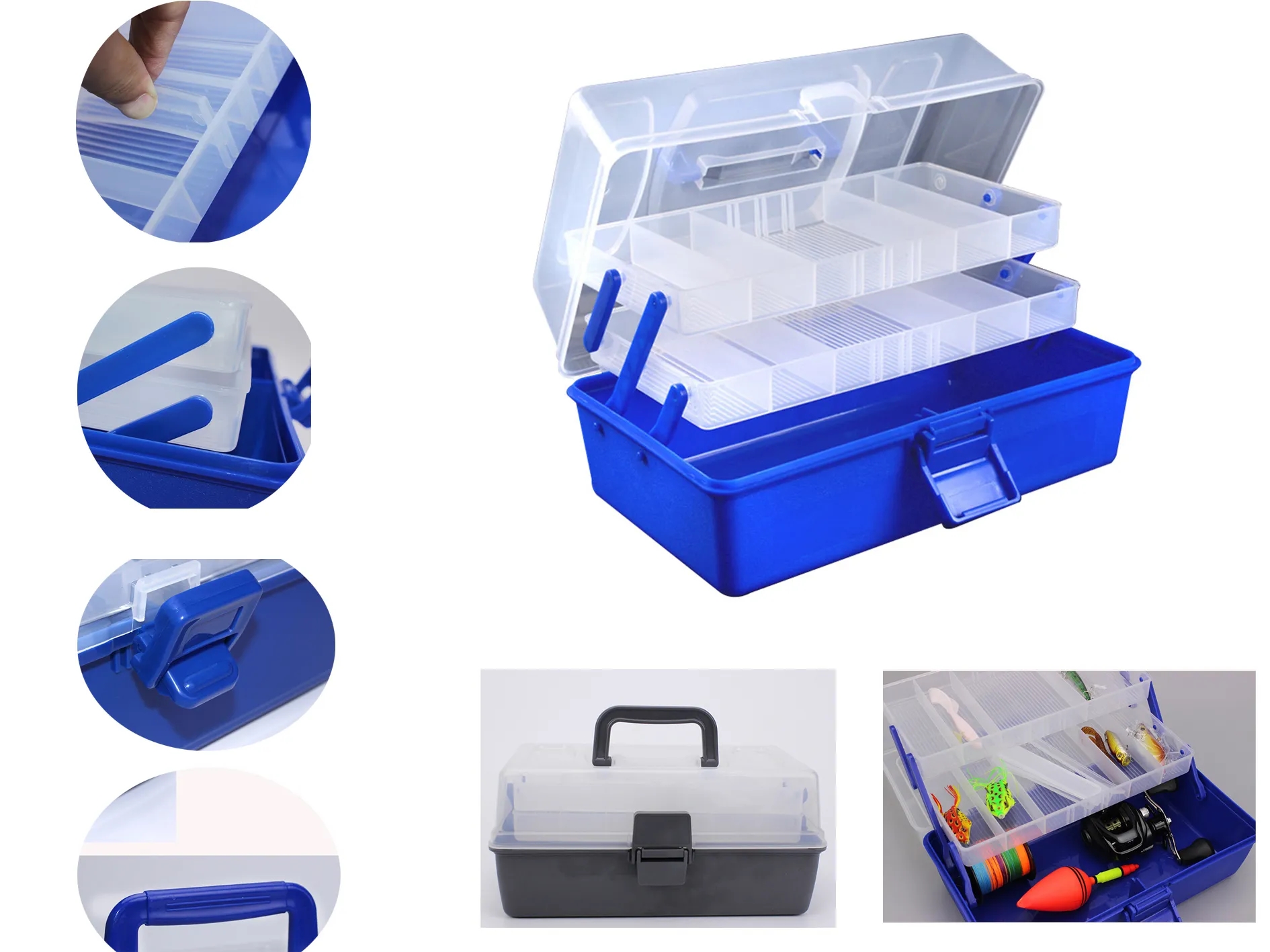 3 Layers Plastic Fishing Tackle Box 2