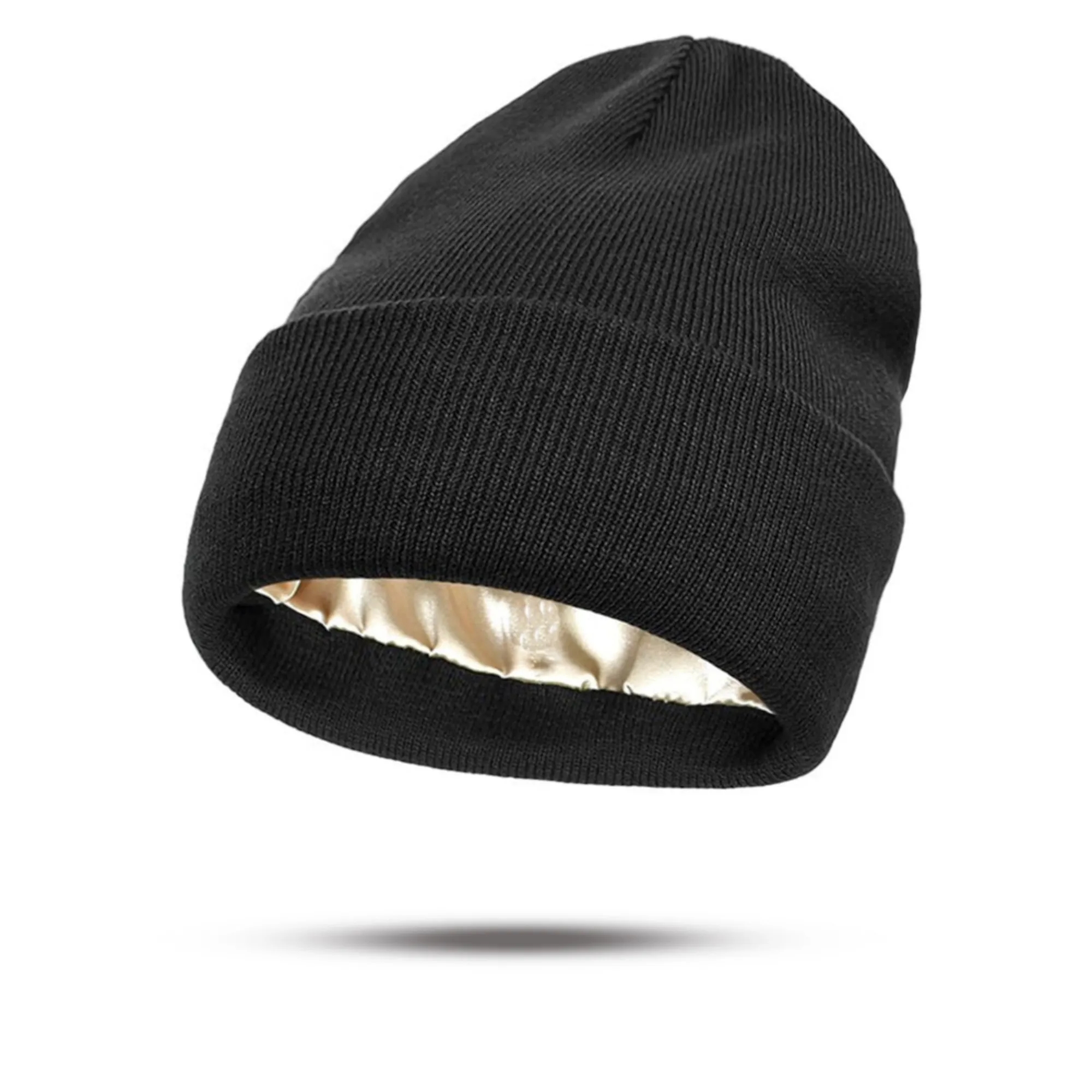 Satin Lined Knit Beanie Warm Soft Winter Hat 12