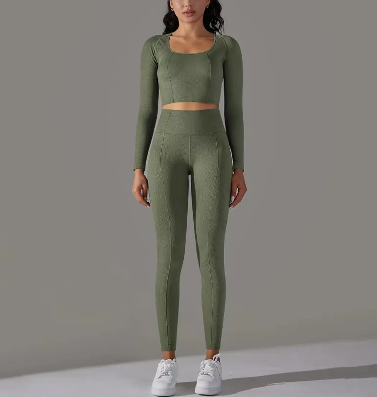Fitness Yoga Long Sleeve High Waist Suit 10