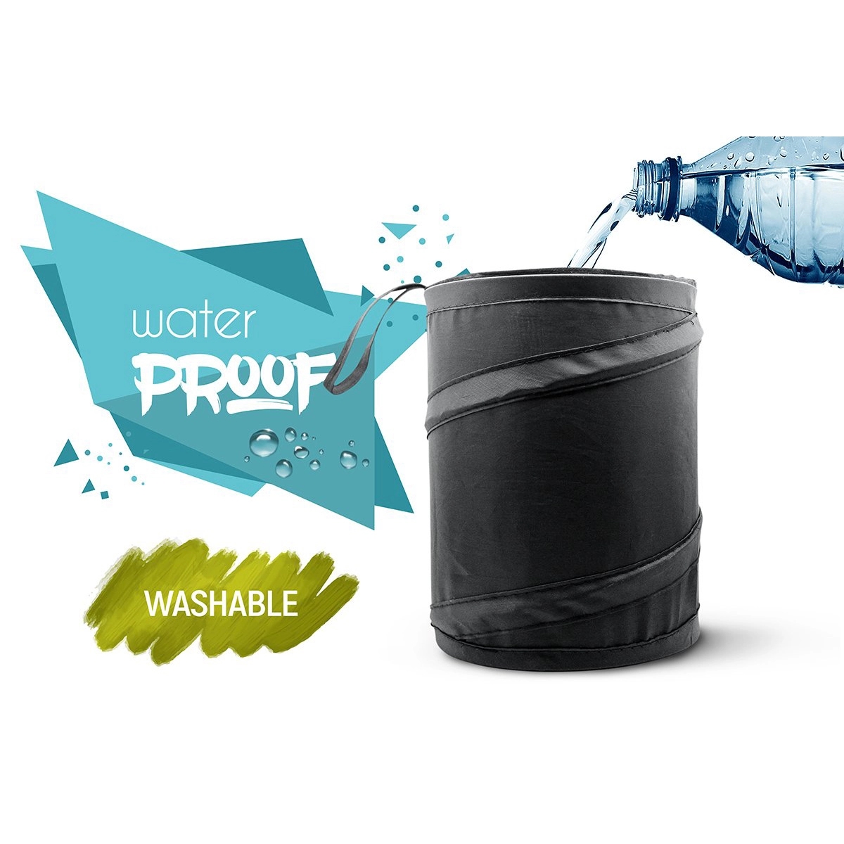 Portable Car Trash Can Collapsible Pop-Up Water Proof Bag 2