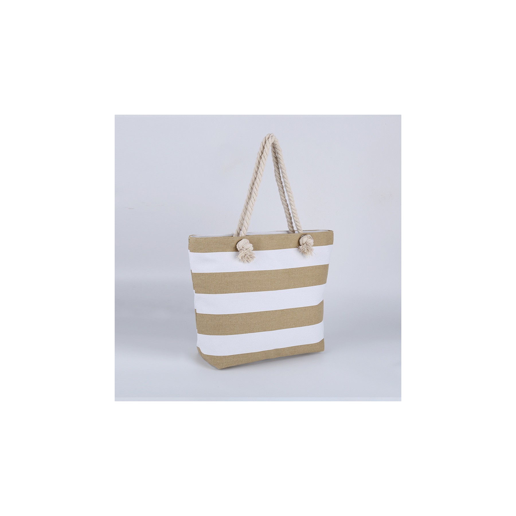 Zippered Cotton Canvas Boat Tote 3