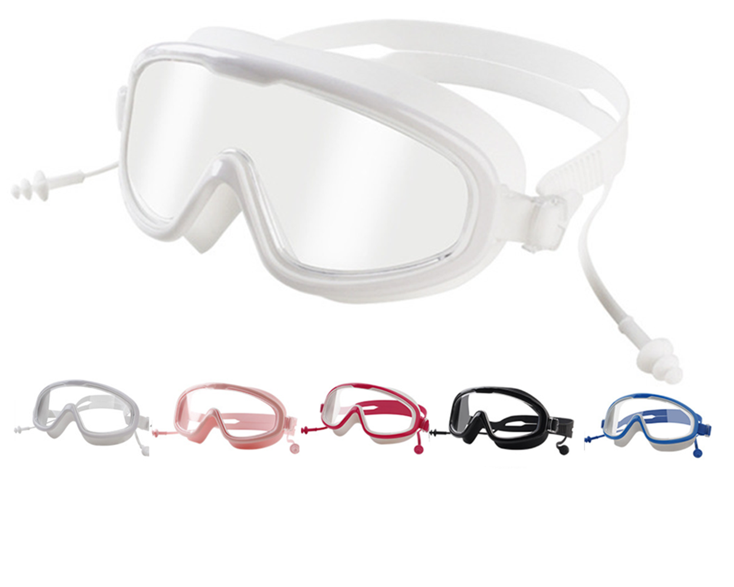 Large frame silicone adult swimming glasses 2