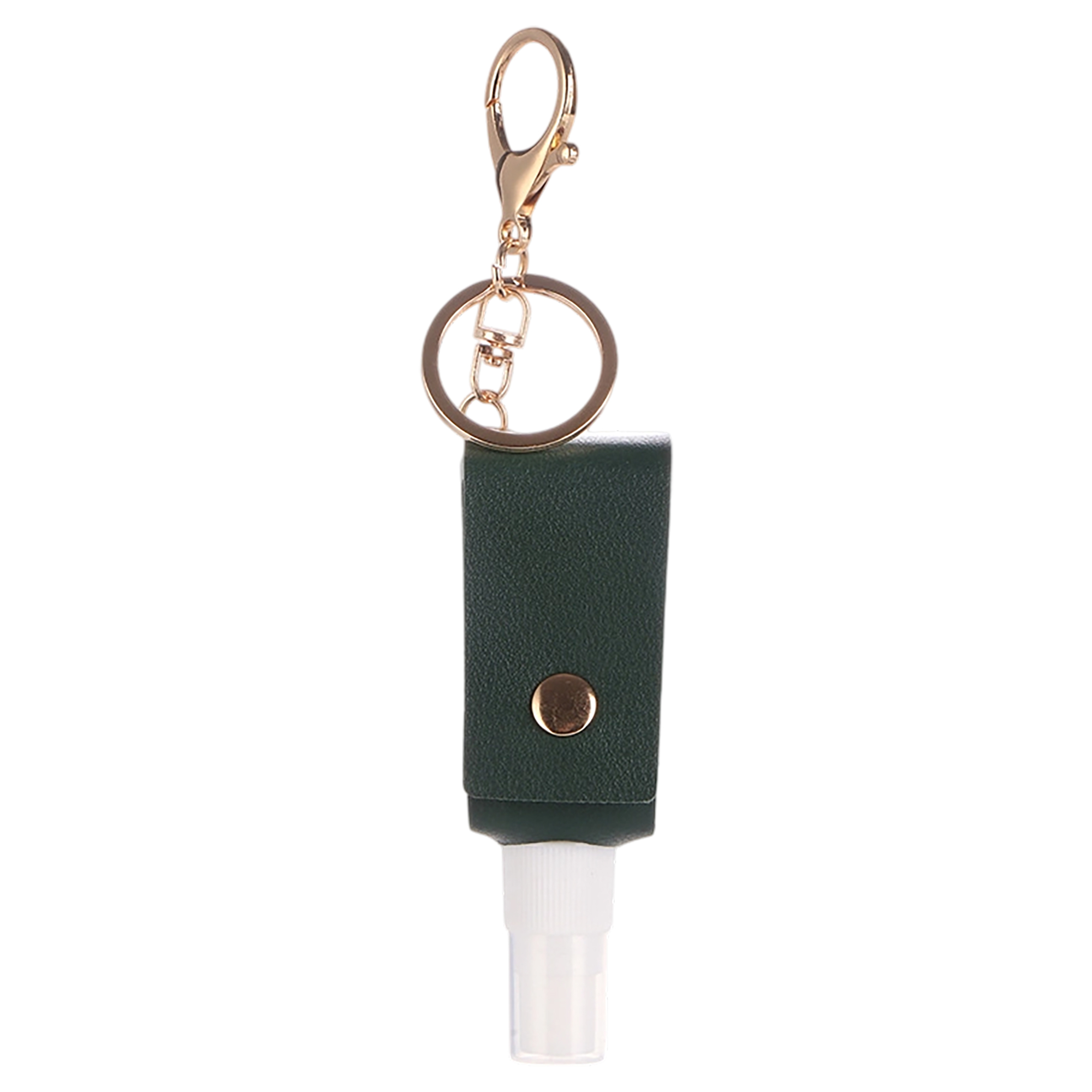Leather Strap Key Ring With Mini Spray Bottle One Ounce Capacity 4.3" By 1.3" 5
