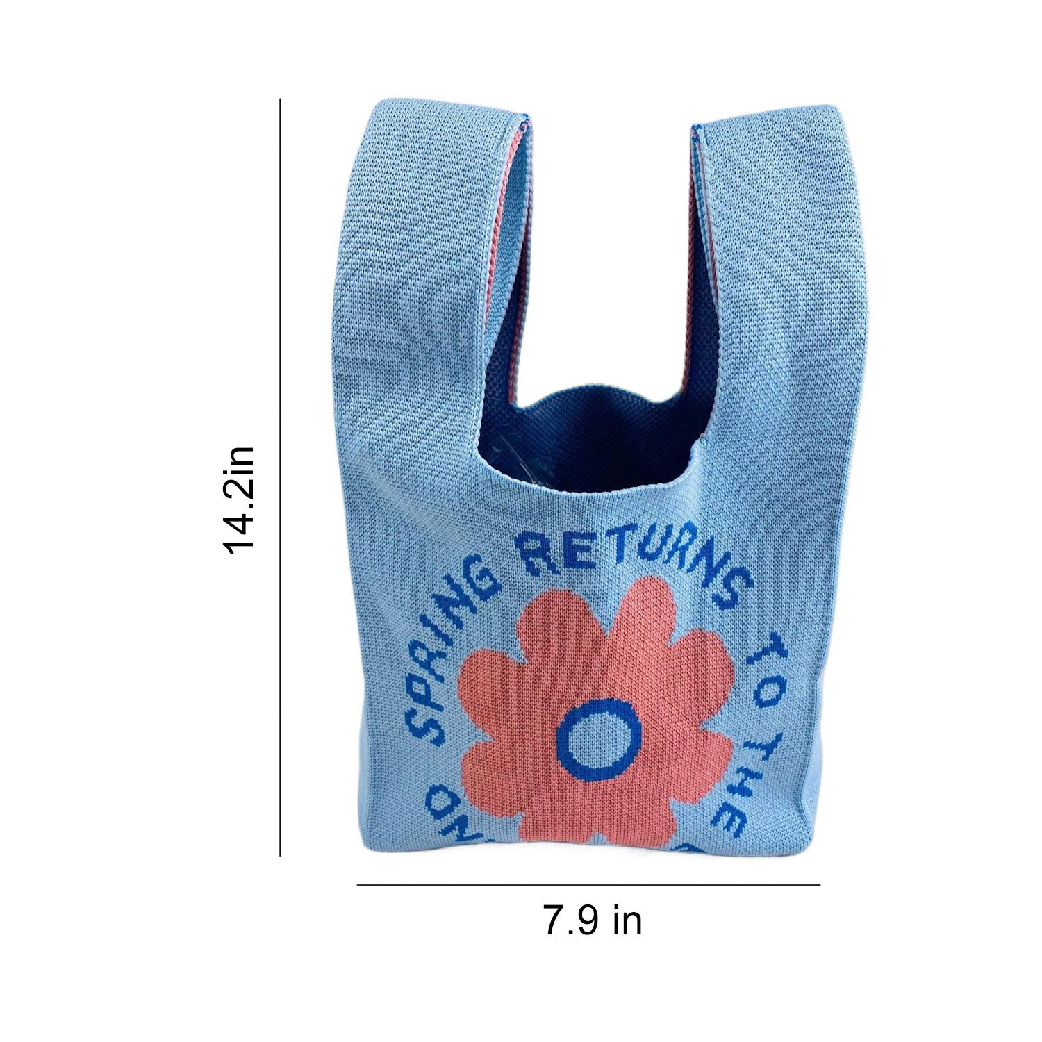 Women Lightweight Polyester Wrist Knit Tote Bag 5