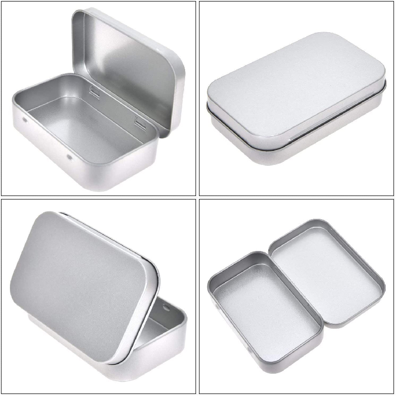 Metal Rectangular Empty Hinged Tins 3