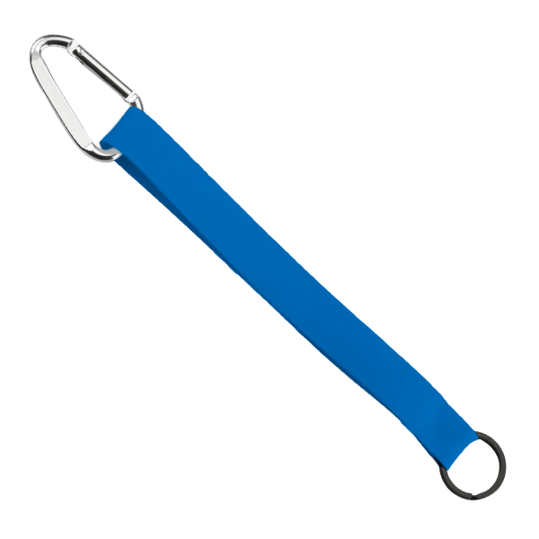 3/4" Sewn Polyester Keychain with Metal Split-Ring and Carabiner 171