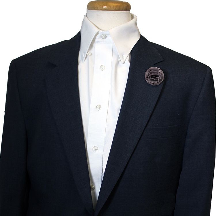 Gray Floral Lapel Pin 2