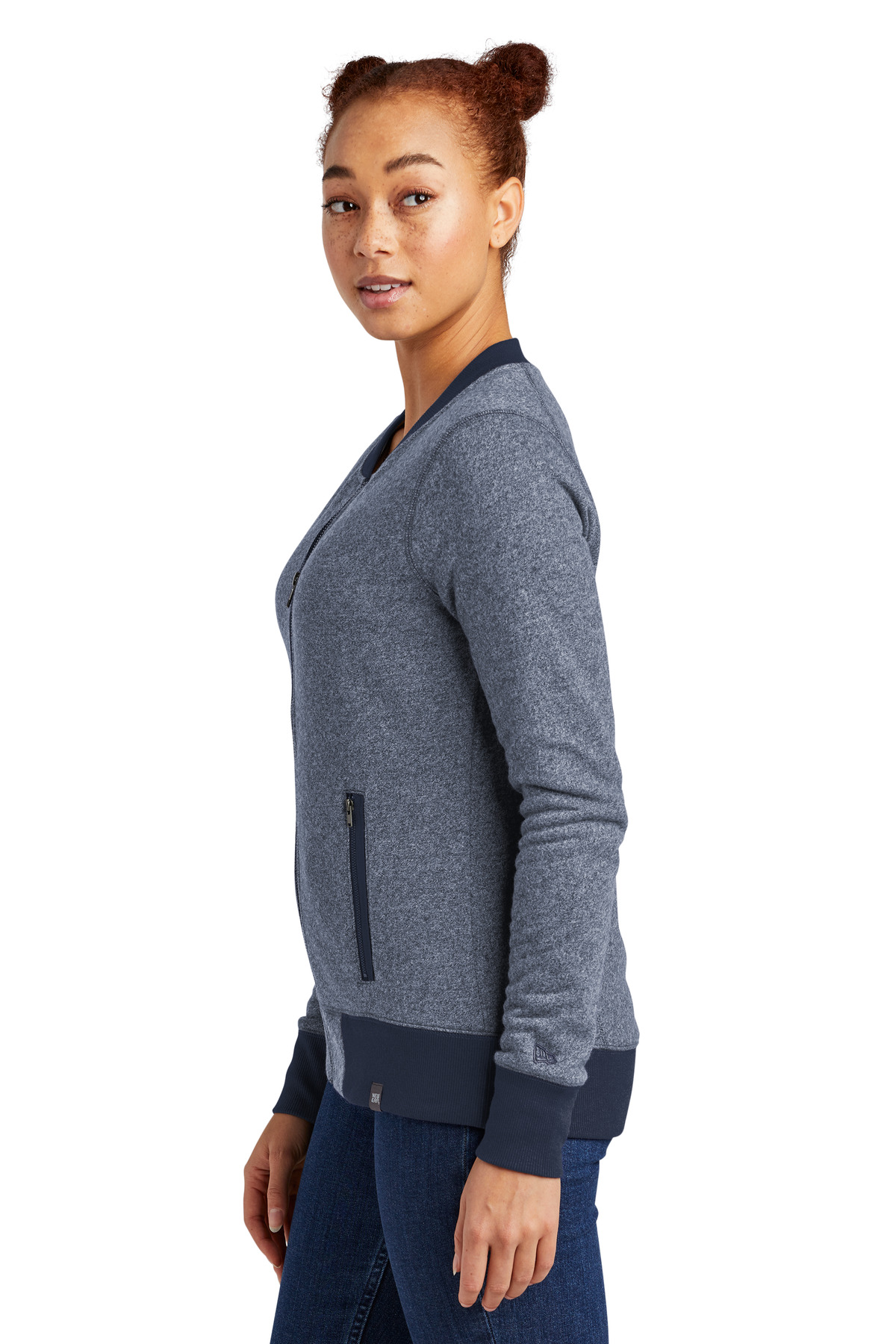 New Era Women's French Terry Baseball Full-Zip. LNEA503 21