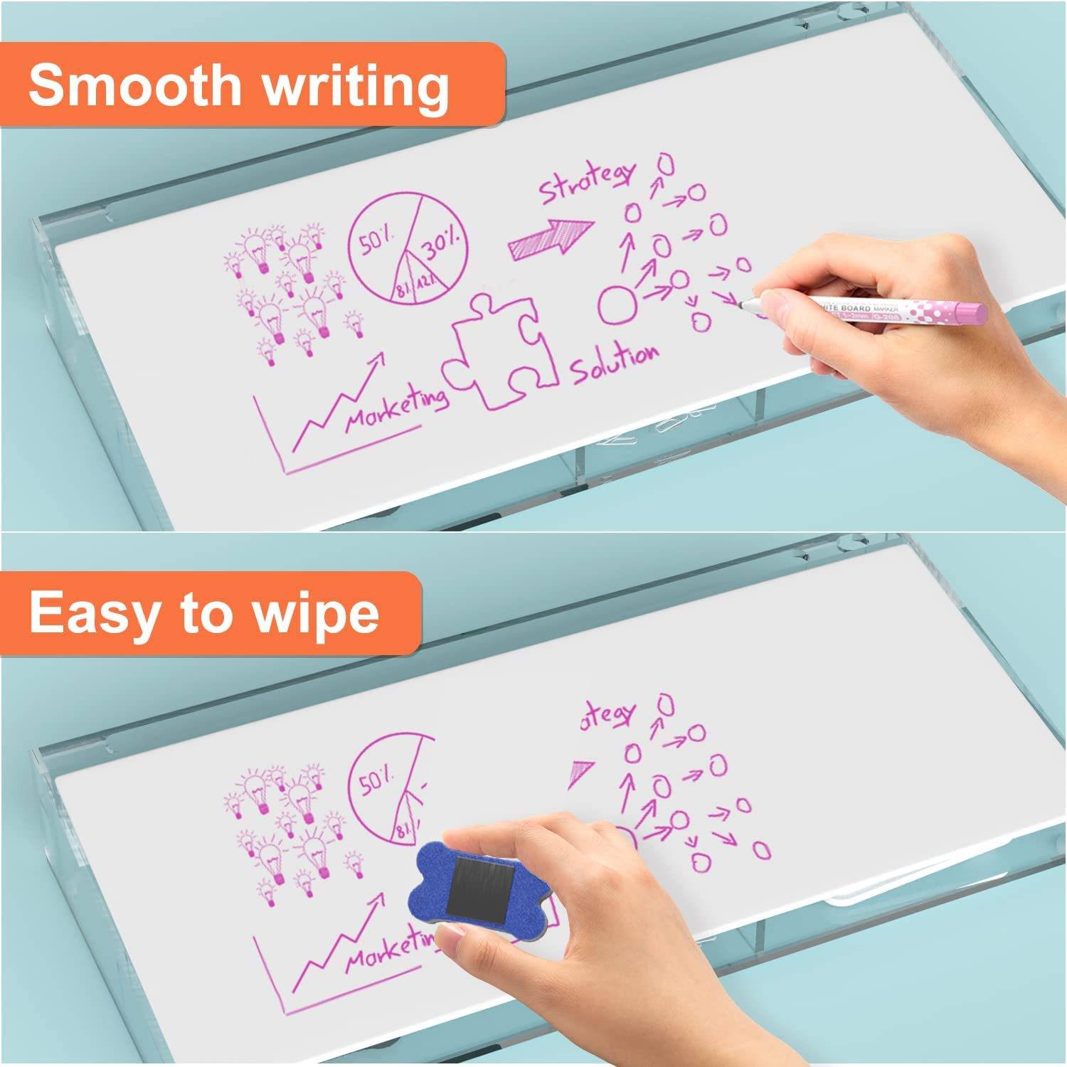 Desktop Whiteboard Dry-Erase-Board Computer Keyboard Stand 4