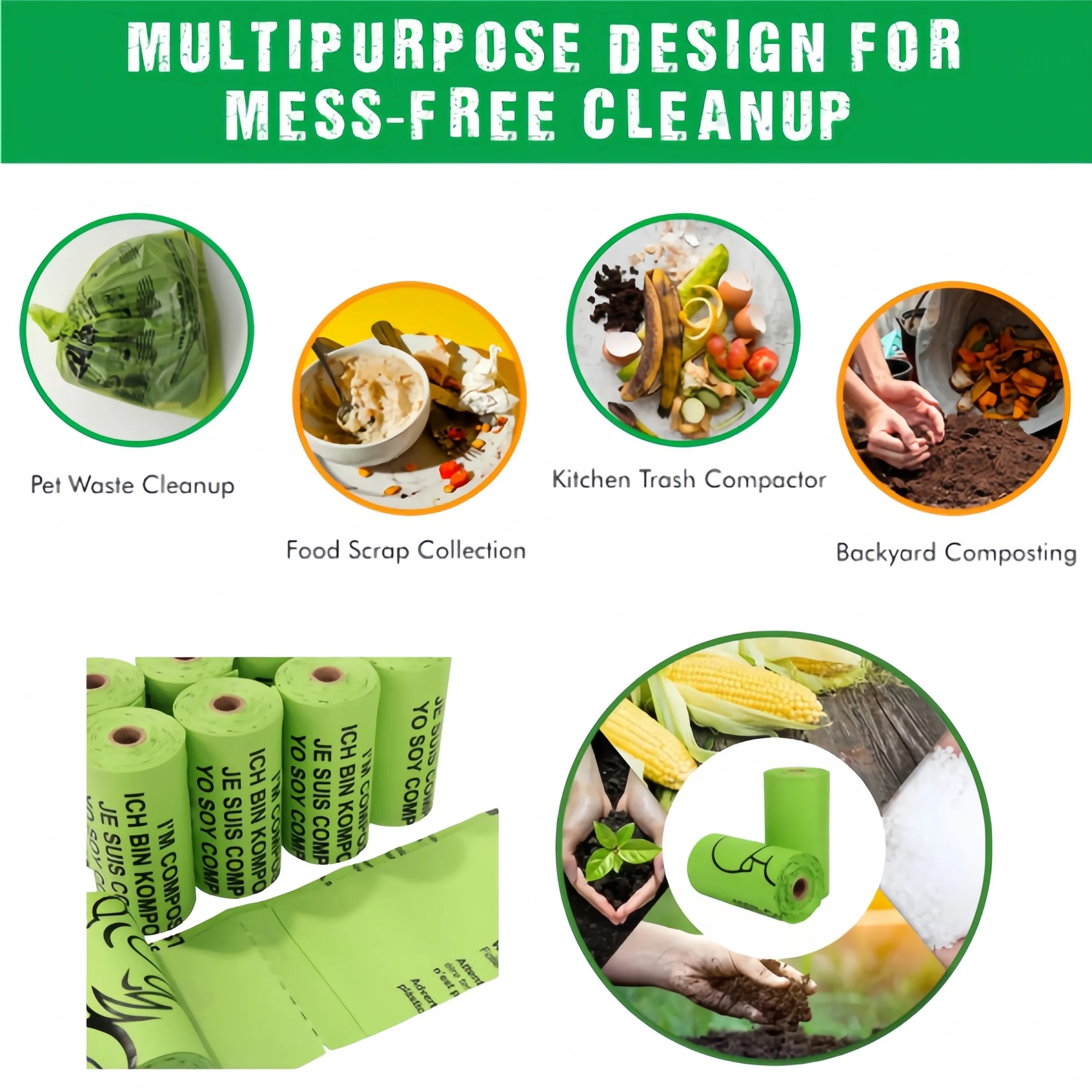 20PCS/ Roll Disposable Garbage Dog Poop Bags 2