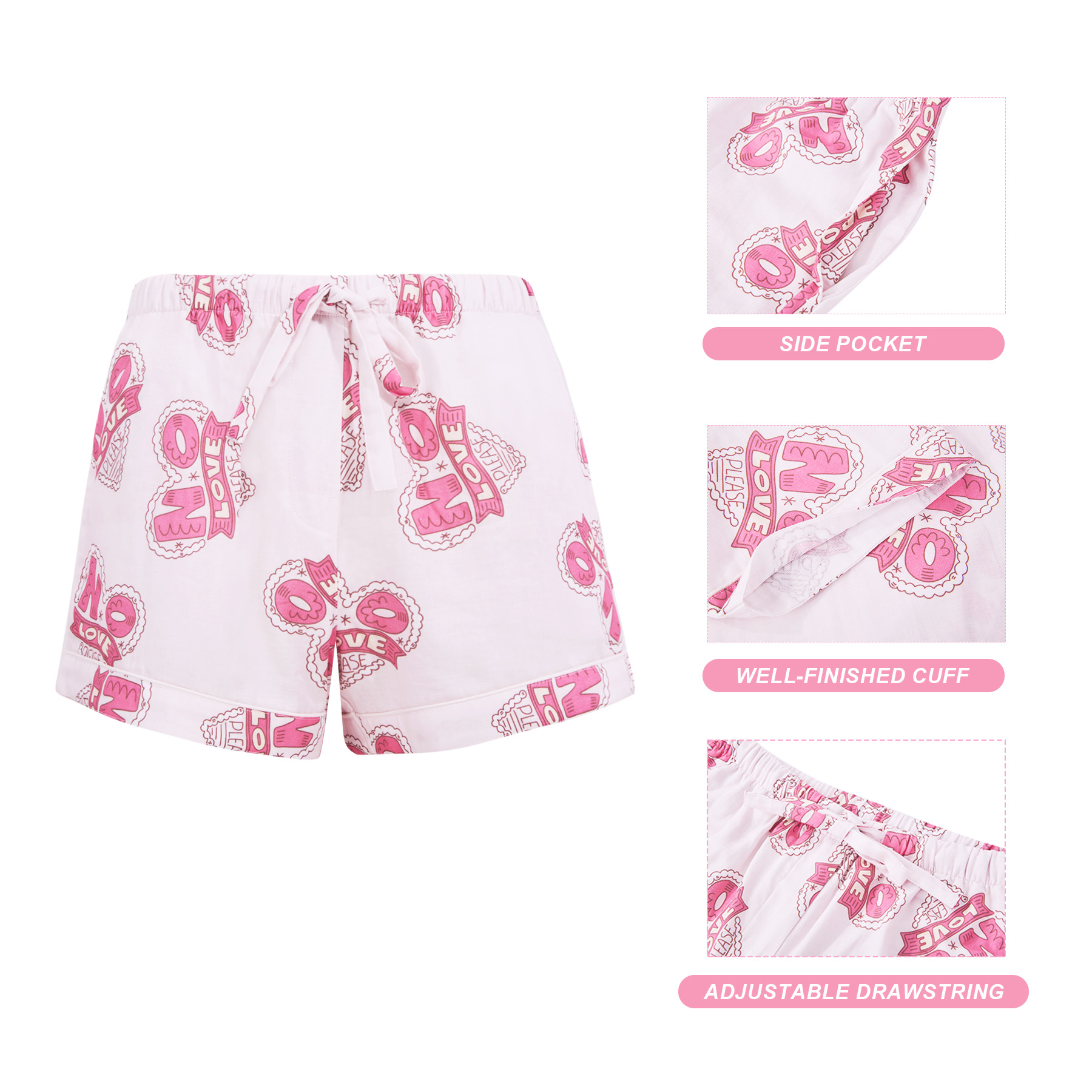 100% Cotton Double-Gauze Short Sleeve Pajamas Set 7