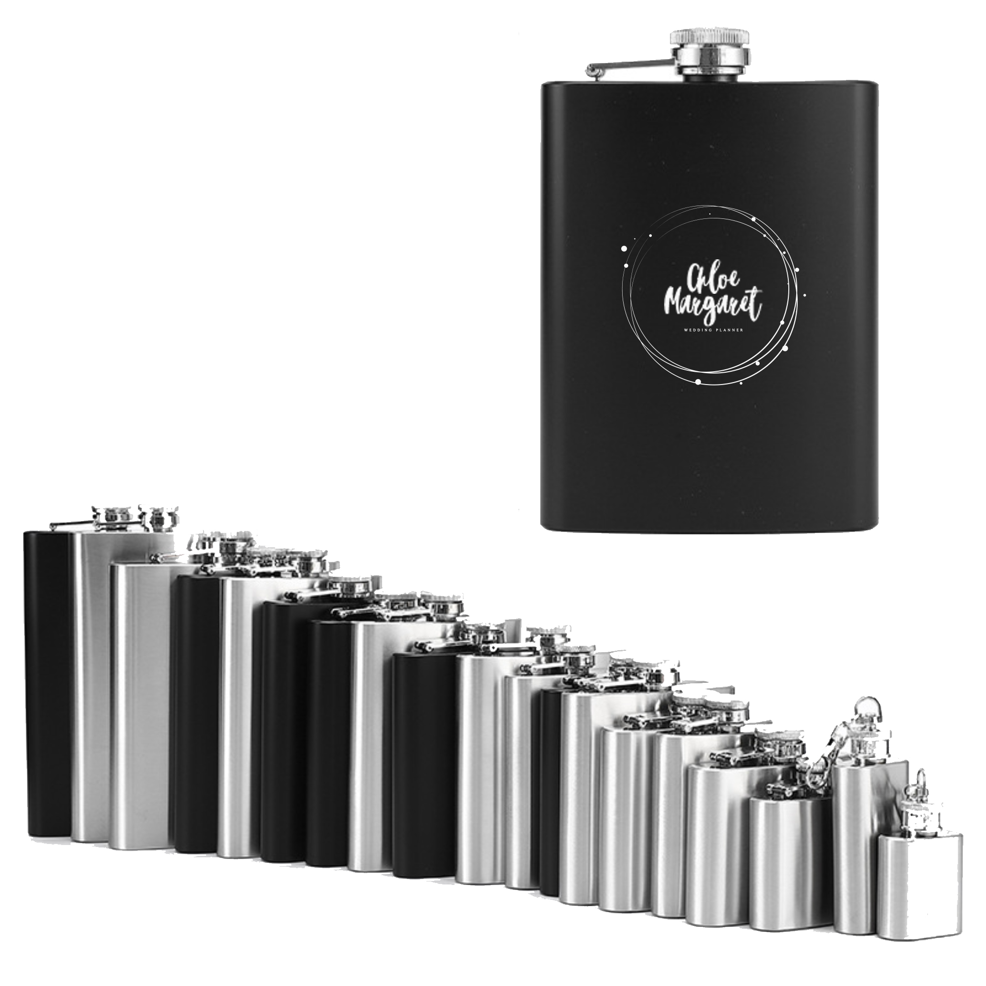 8oz Stainless Steel Wine Jug Wide Mouth Flask, custom water bottle with logo imprint 2