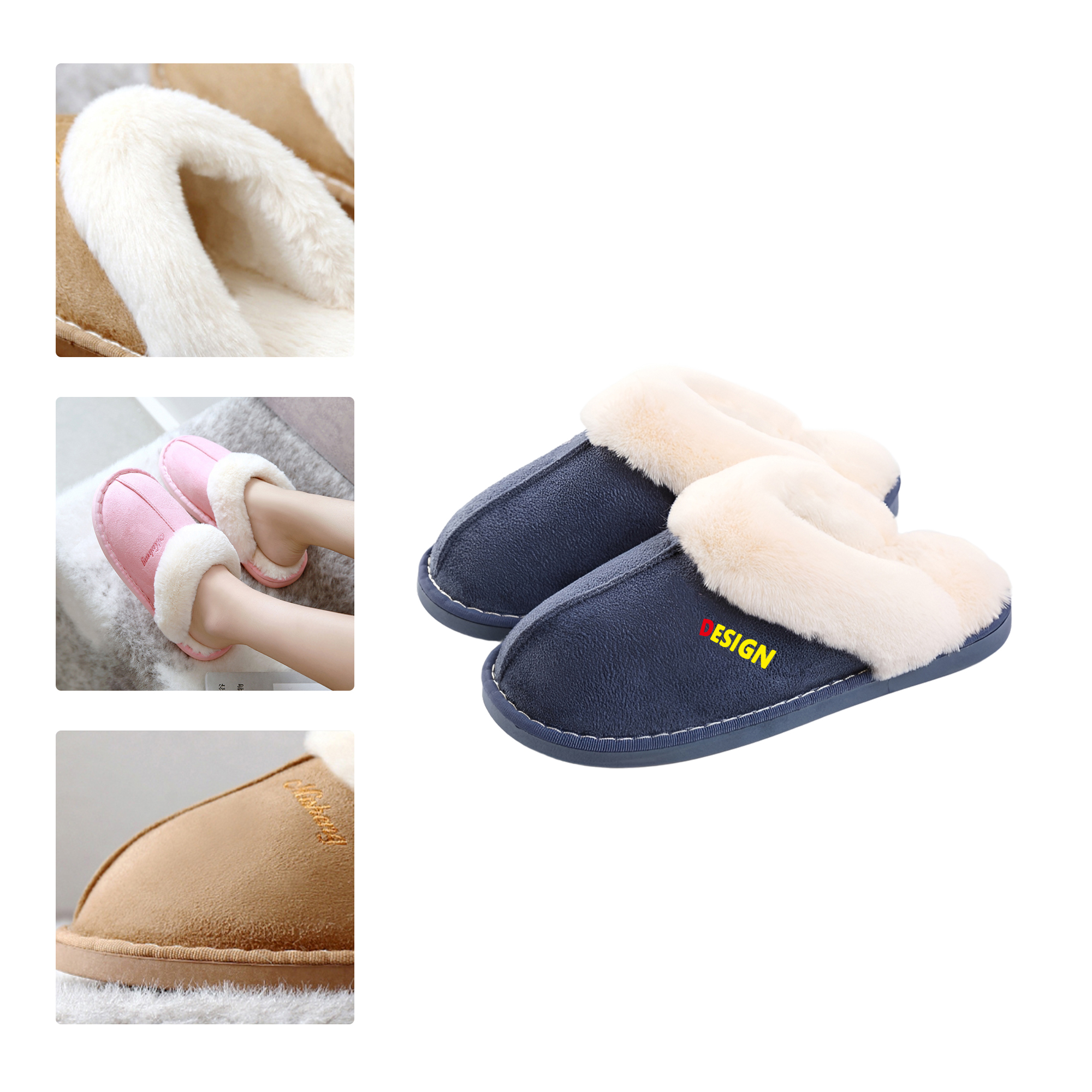 MOQ 50 Non Slip Warm Cotton Slippers 2