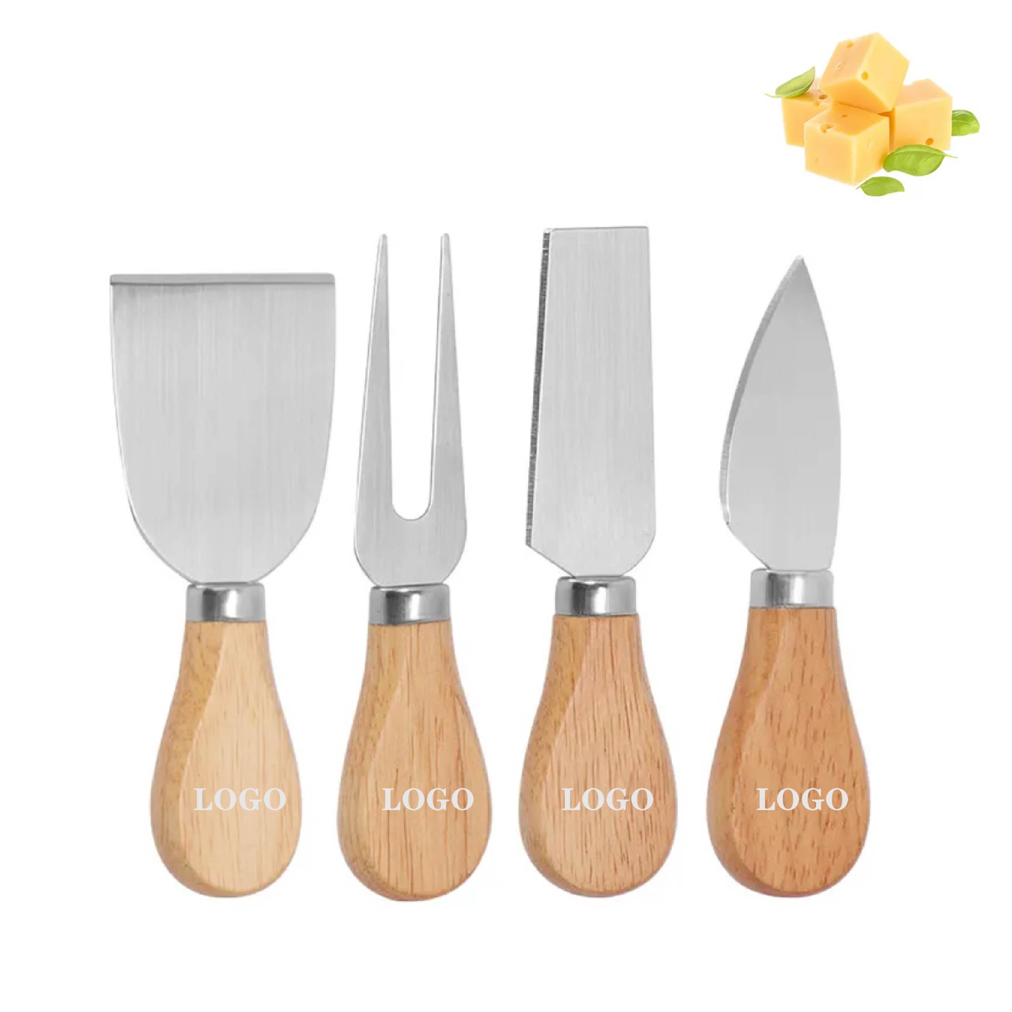 MOQ 5 pcs Wooden Handle Cheese Knives 4pc 2