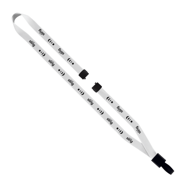 1/2" Polyester Lanyard with Non-Swivel Plastic Hook 125