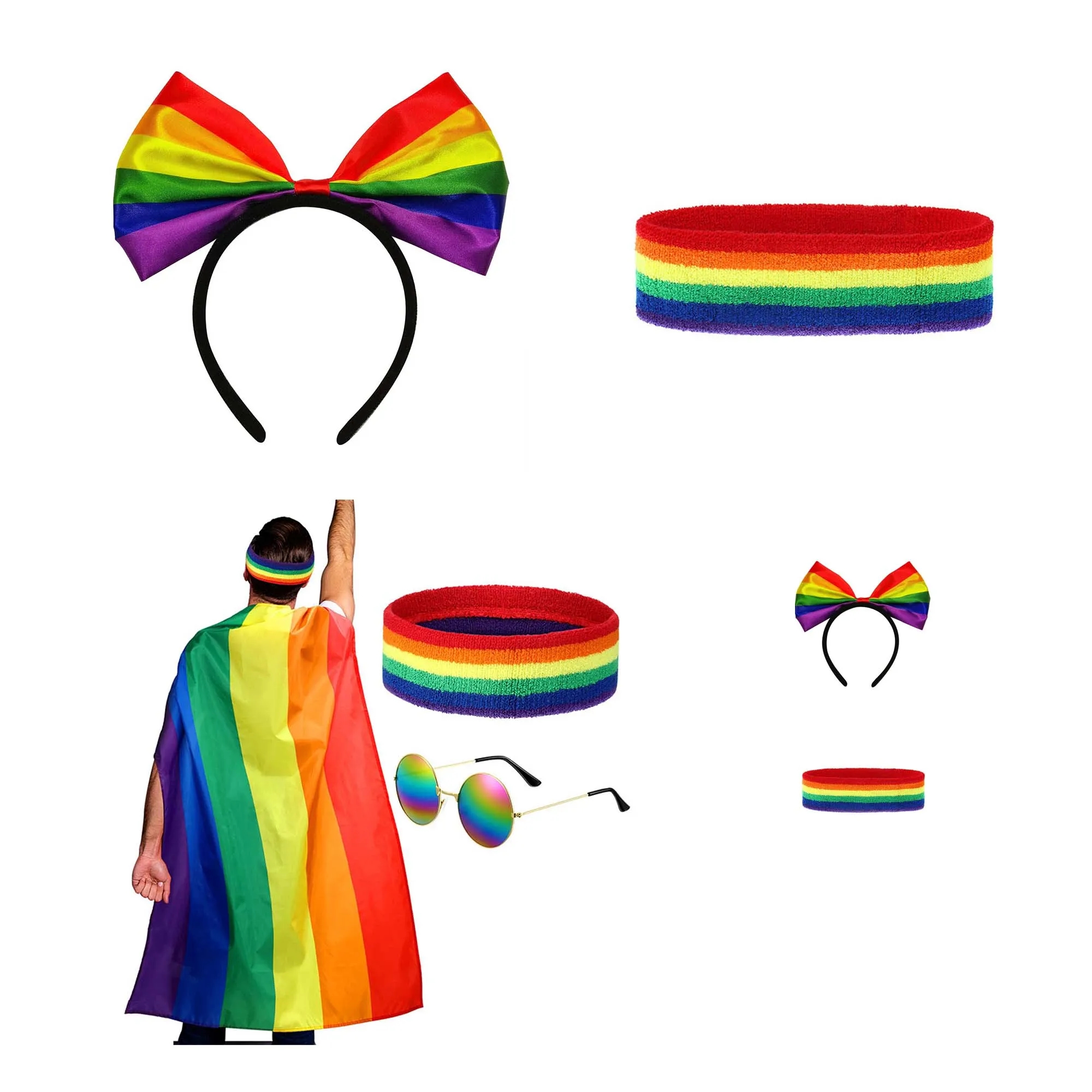 Rainbow Suit With Headpiece, Headband And Cloak 3