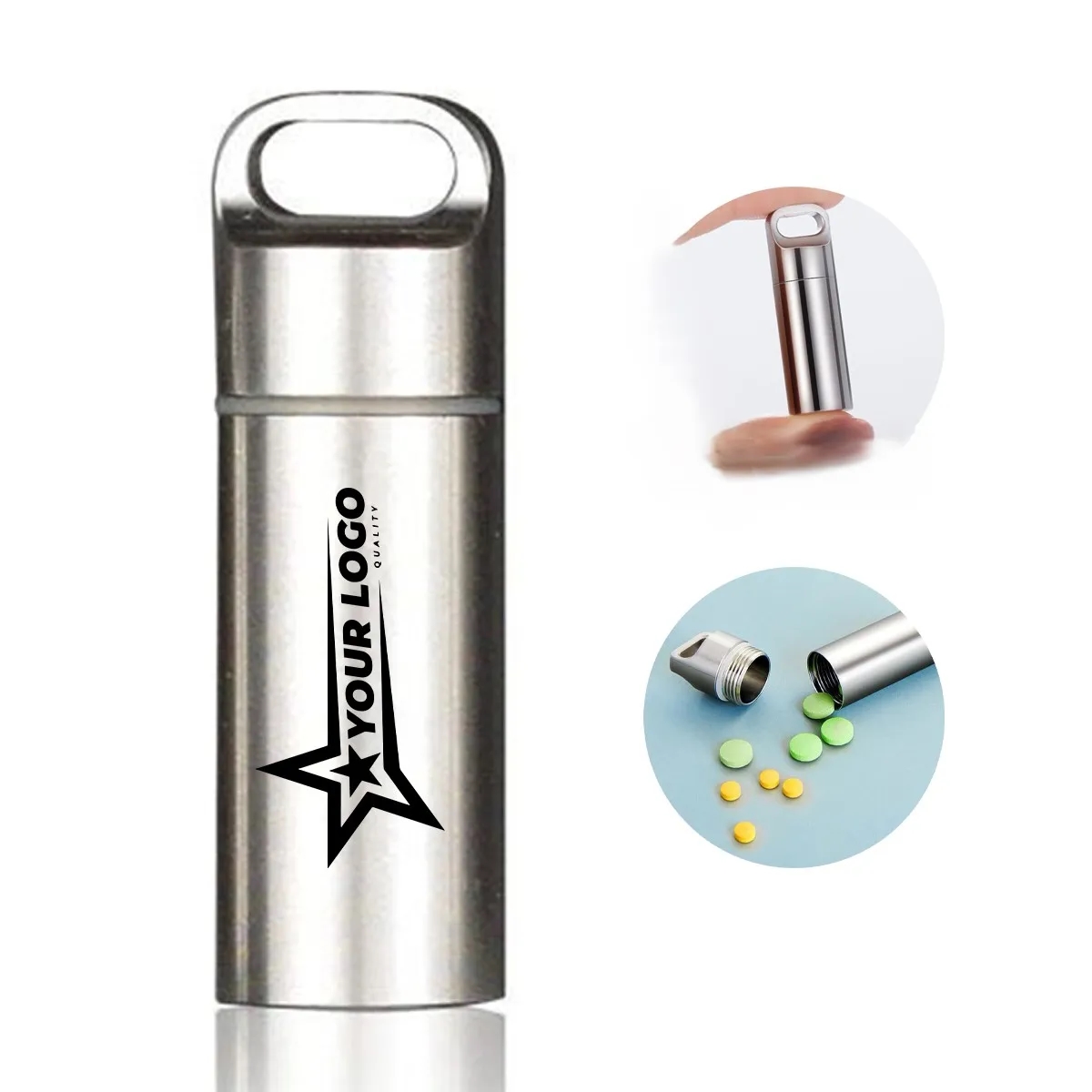Mini Travel Keychain Emergency Capsule Pill Box 1