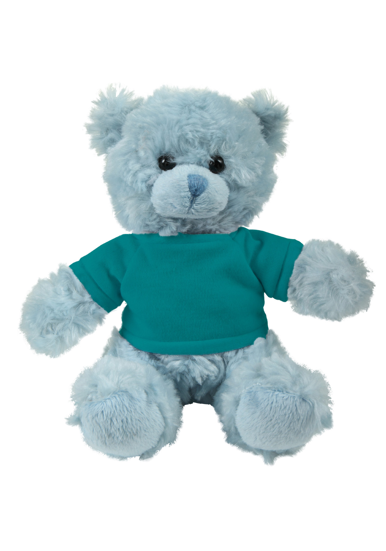 soft plush Blue Curly Sitting Bear with t-shirt 16