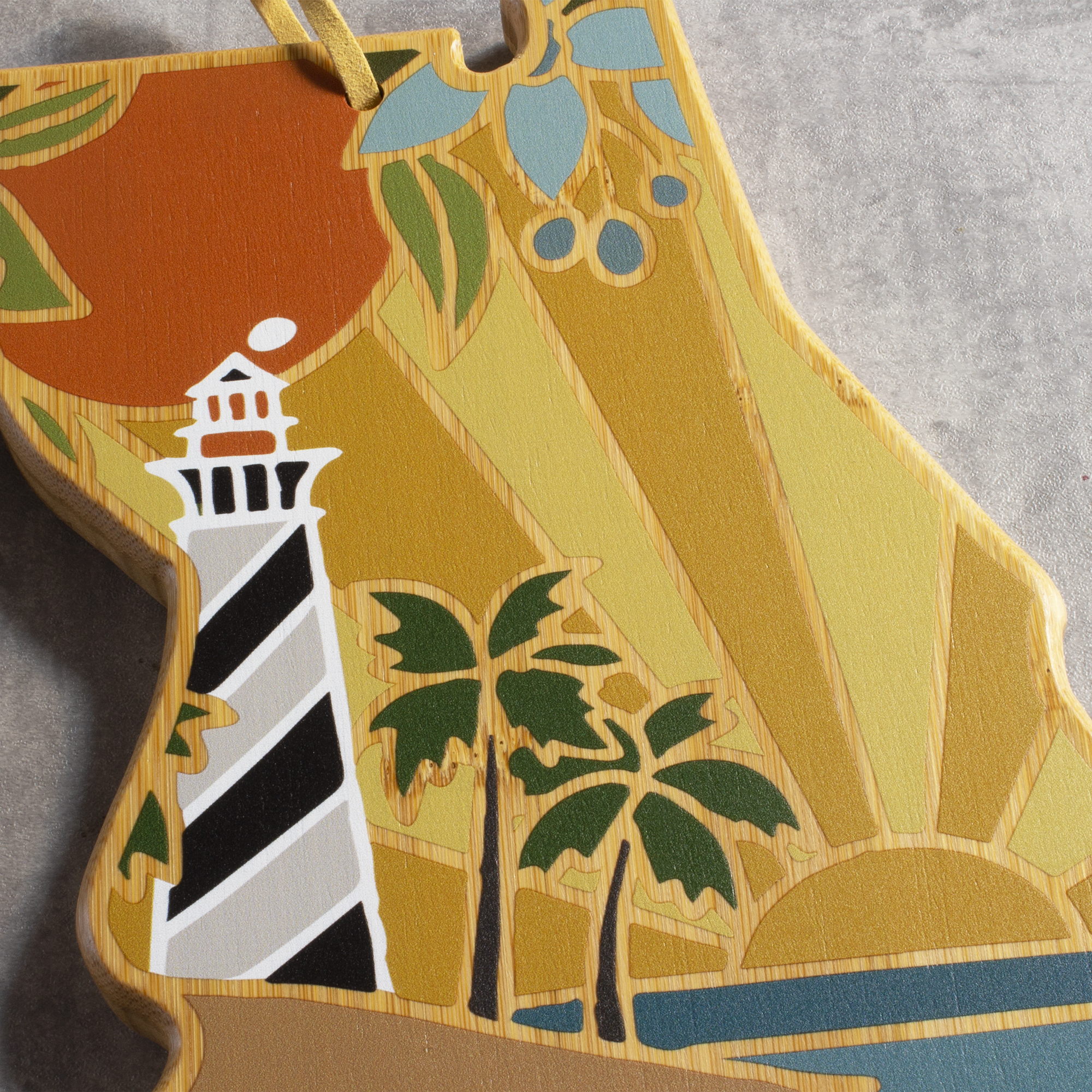 Florida State Shaped Cutting and Serving Board with Artwork by Summer Stokes 2
