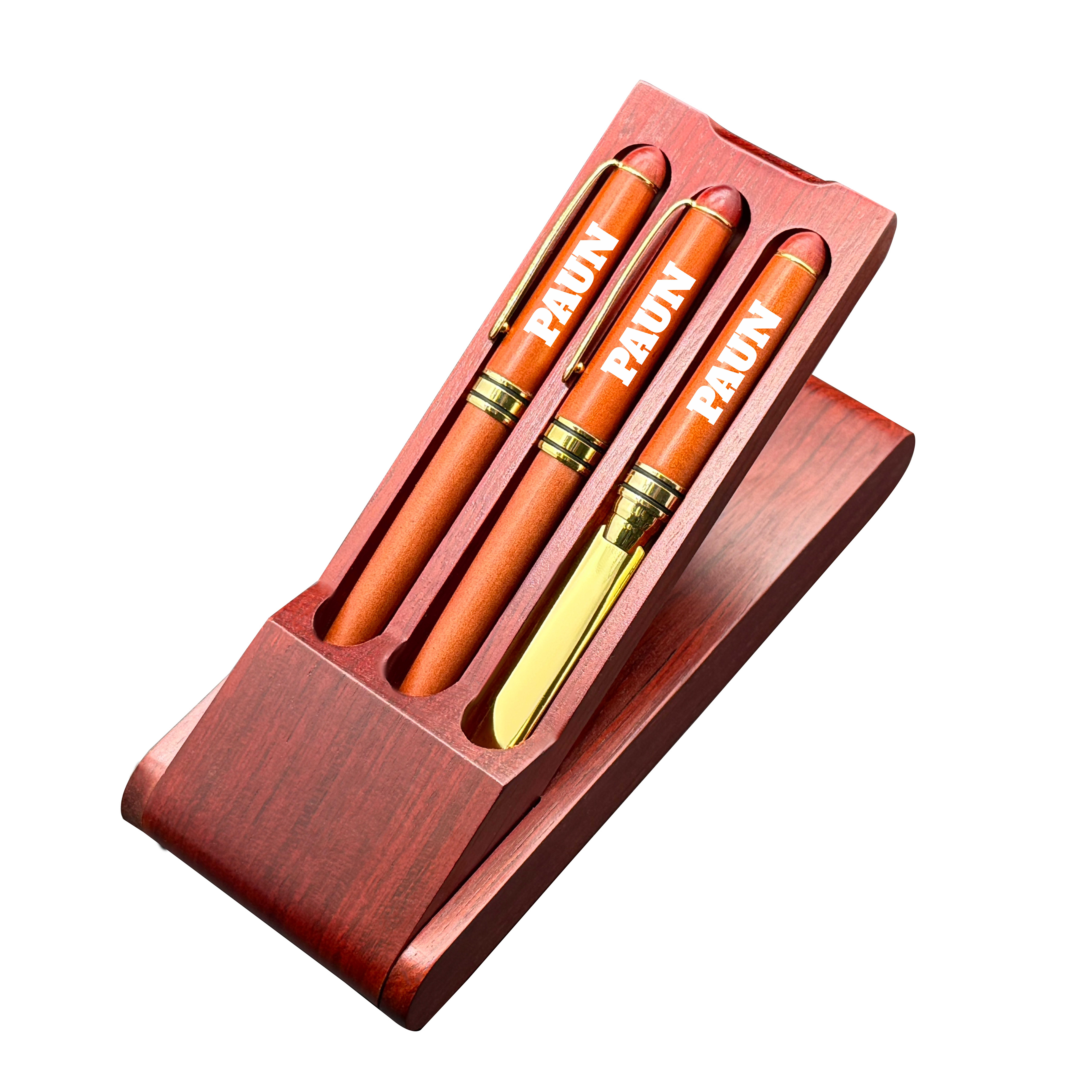 Premade Wooden Pen Set - Terrific Timber-1 Ballpoint Pen, Lead Pencil & Letter Opener 8