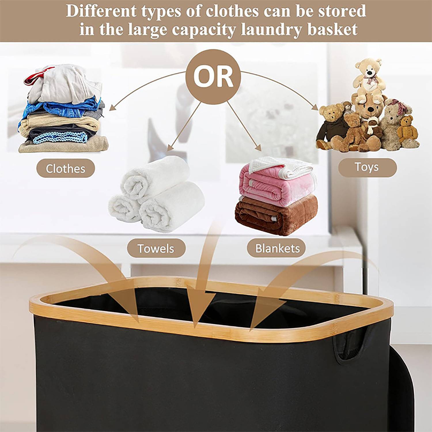 Dirty Laundry Basket with Removable Mesh Bag 7