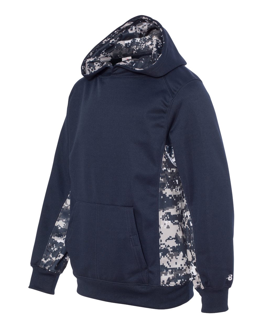 Youth Digital Camo Colorblock Performance Fleece Hooded Sweatshirt - 2464 2