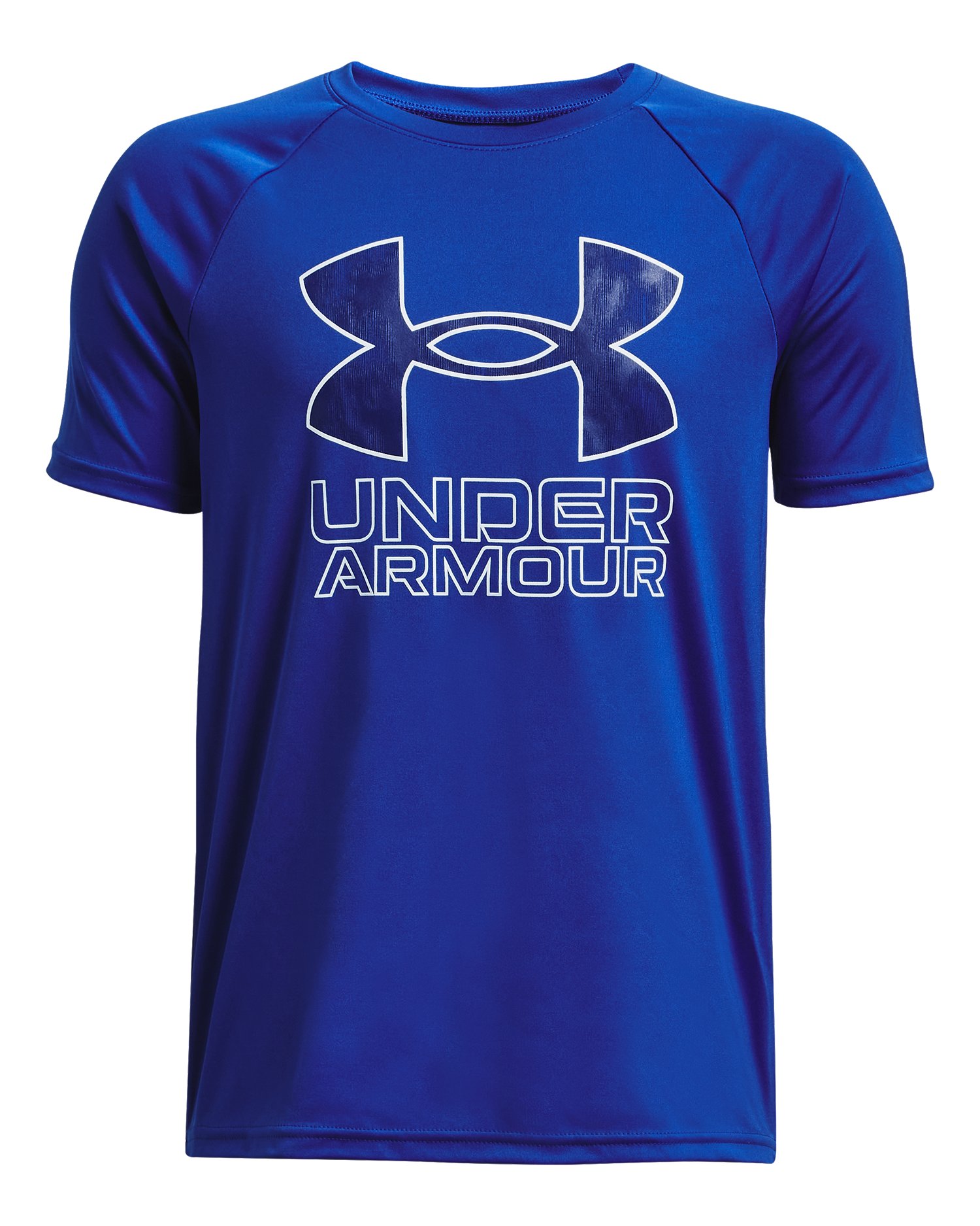 UA Tech Hybrid Print Fill Boys' Short Sleeve 4