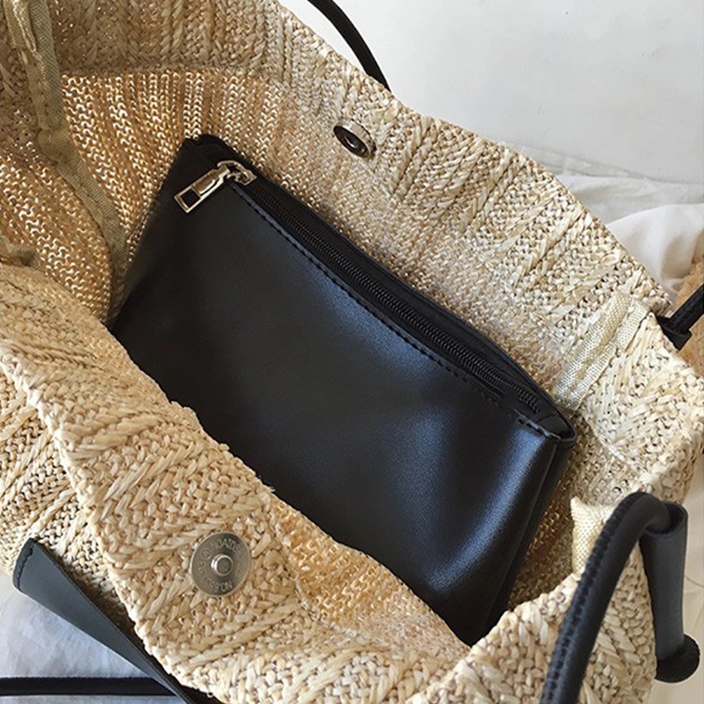 Straw Tote Bag 2-In-1 3