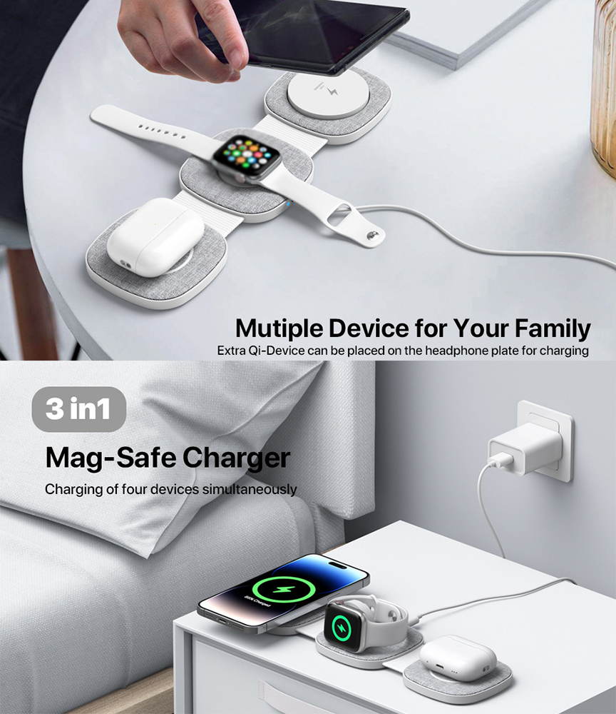 3 In 1 Cloth Multi-functional Magnetic Wireless Chargers 1