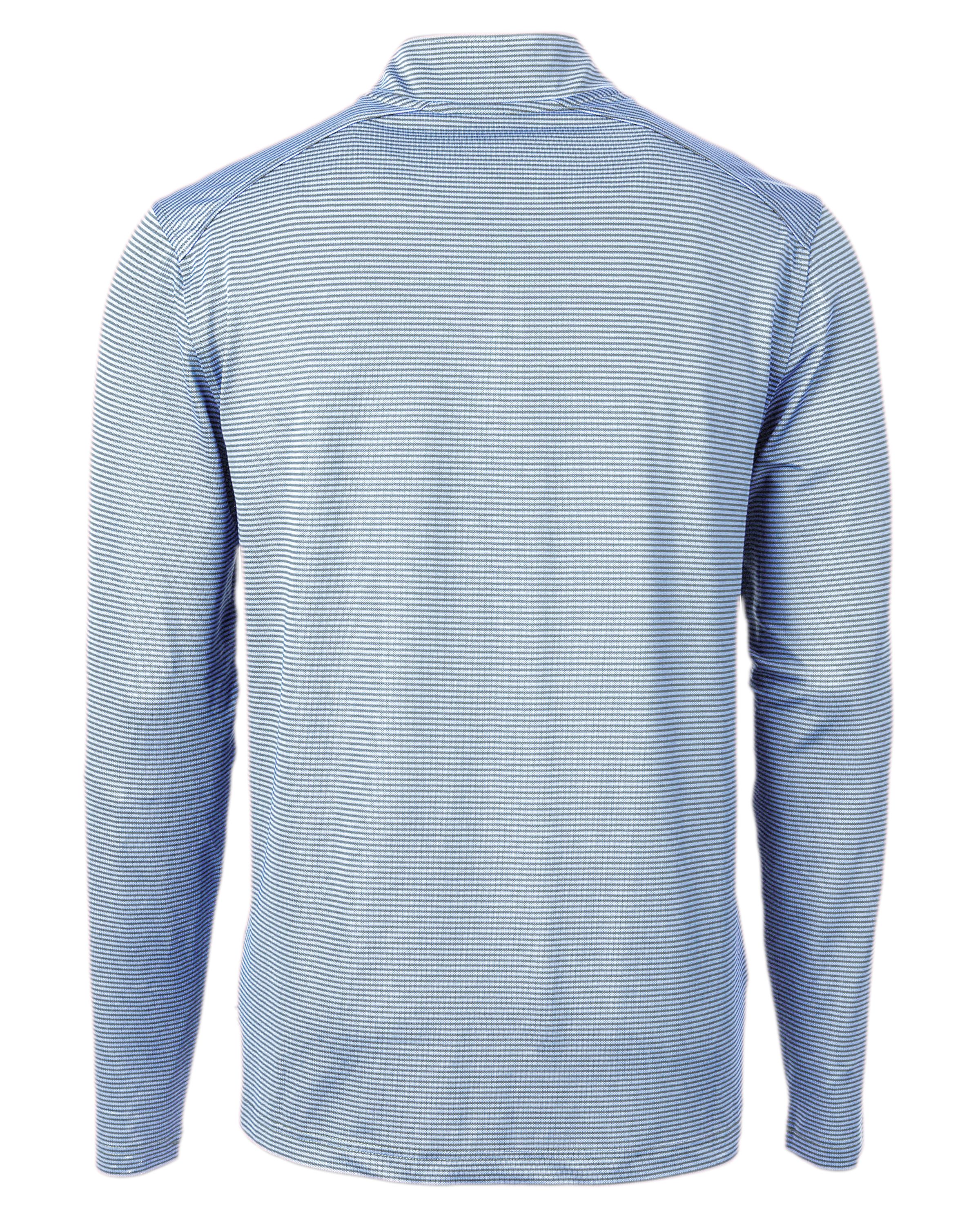 Virtue Eco Pique Micro Stripe Recycled Mens Quarter Zip