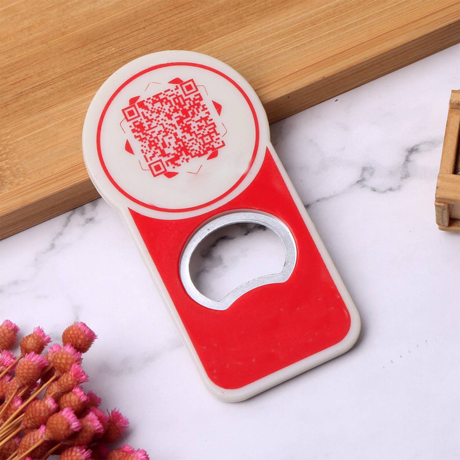 Custom round head plastic bottle opener magnetic 3