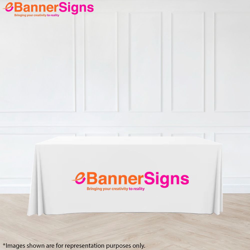 Premium White Table Covers (3-Sided Open Back) 2