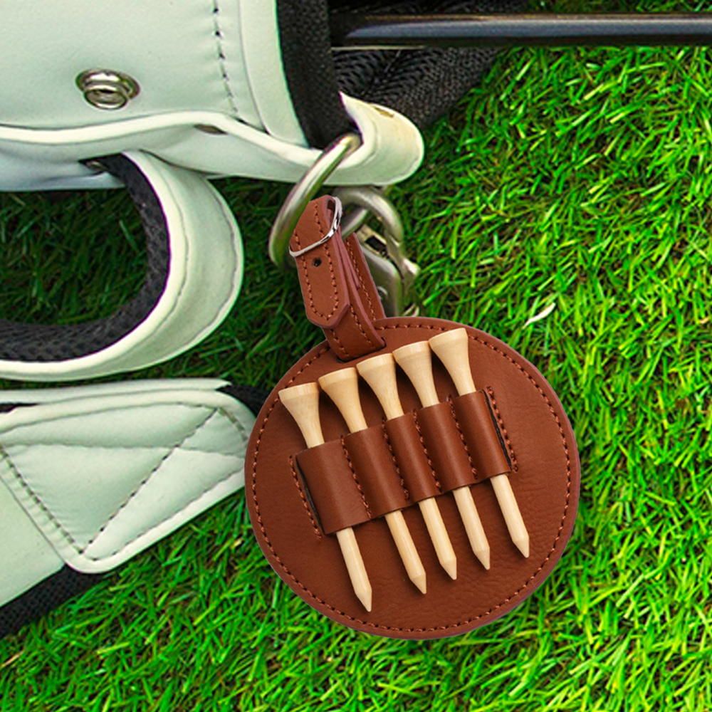 ROUND LEATHER GOLF TEE HOLDER 2