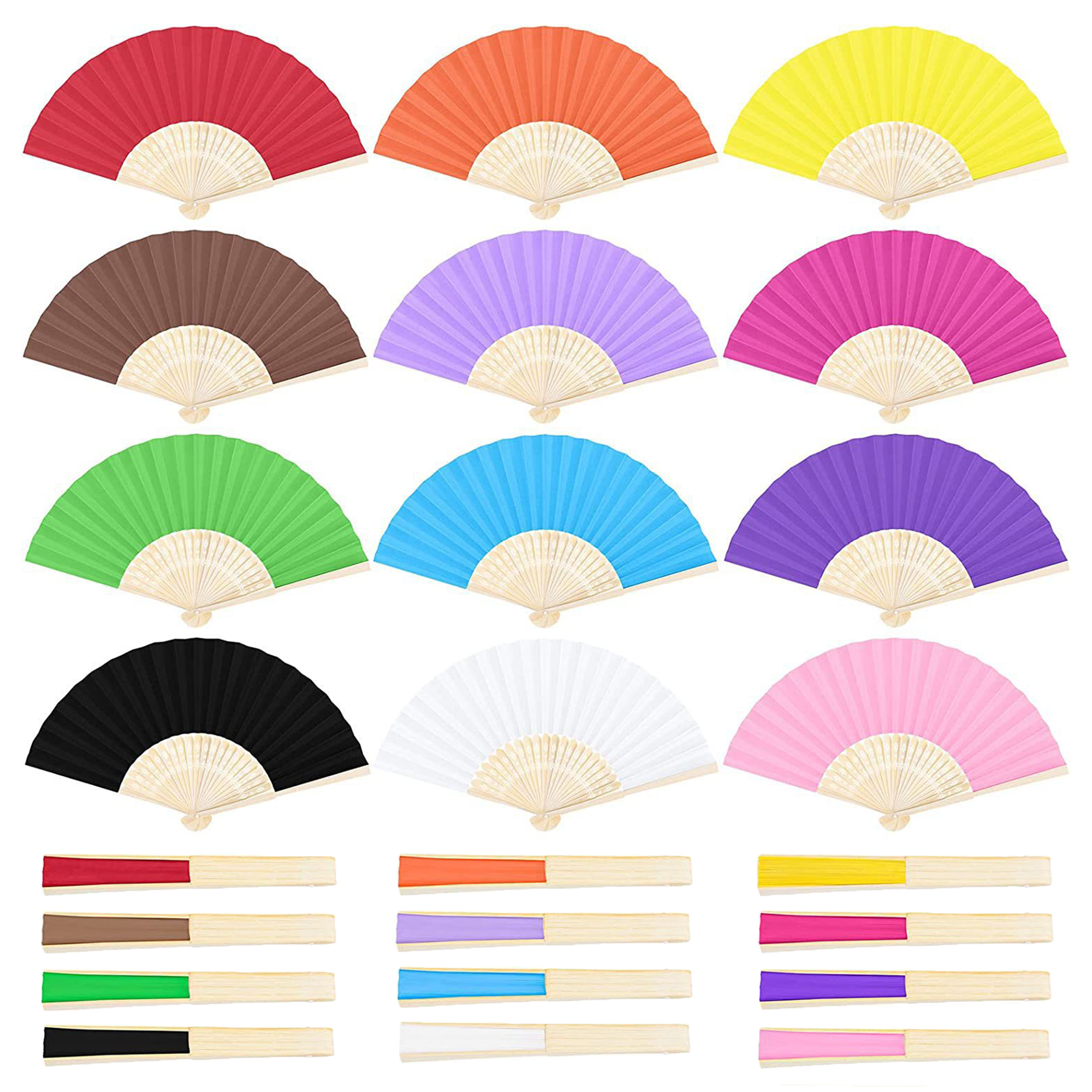 2-Sided Foldable Bamboo Hand Fan 4