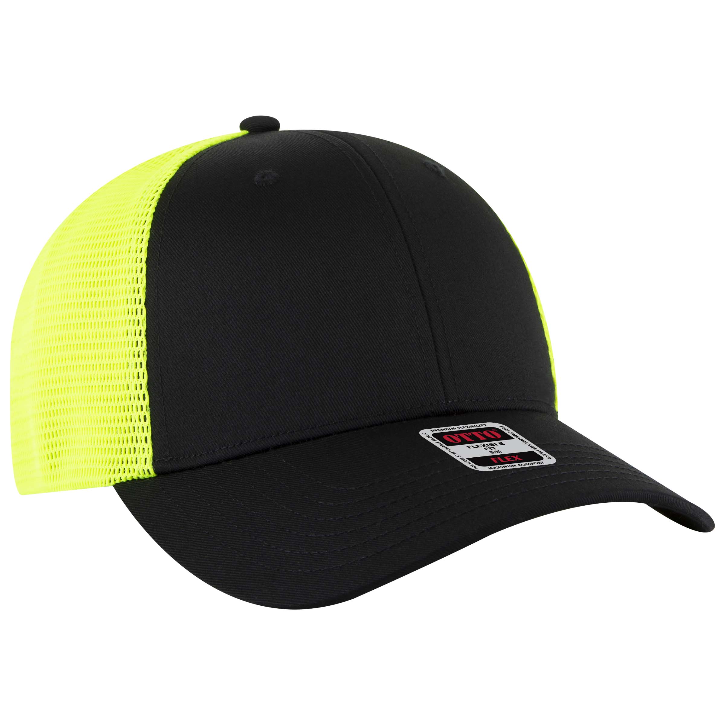 OTTO CAP® OTTO FLEX® Fitted 6 Panel Low Profile Mesh Back Trucker Hat 32