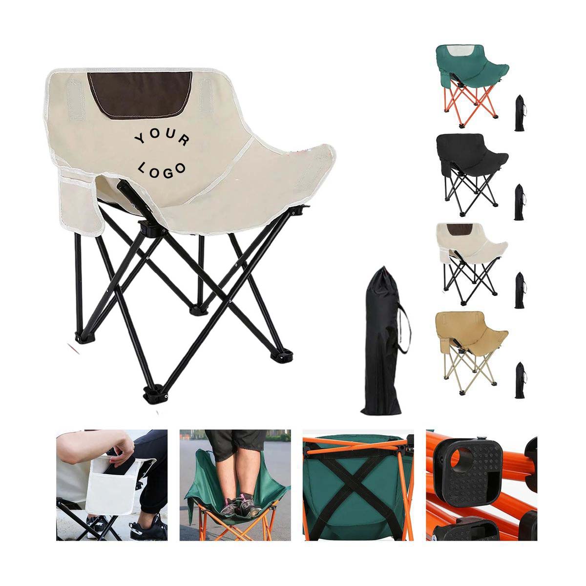 Portable Camping Moon Chair with Back Support 2