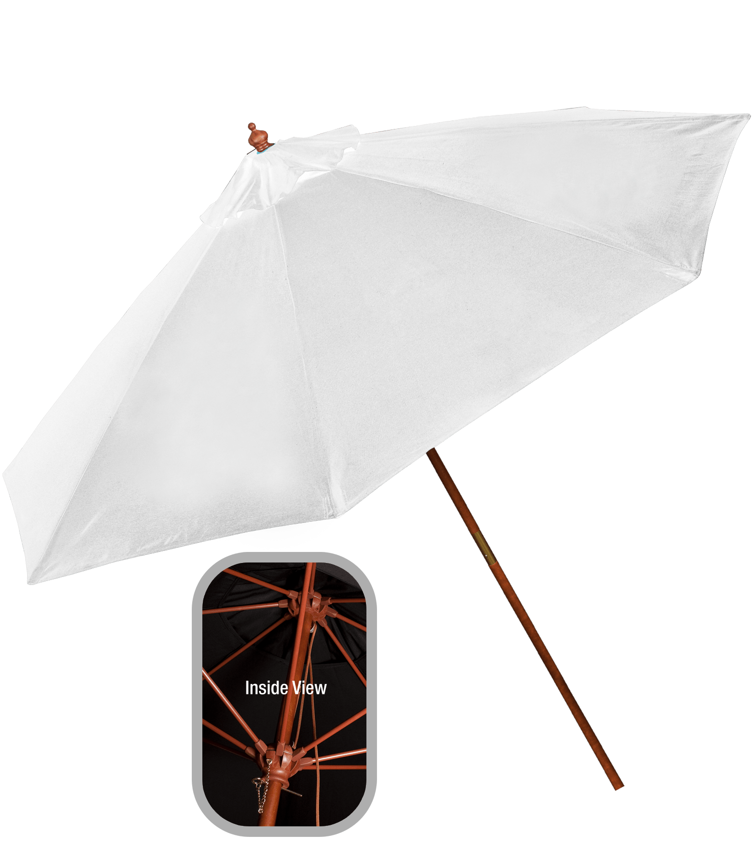 9' Wooden Polyester Market Umbrella 14