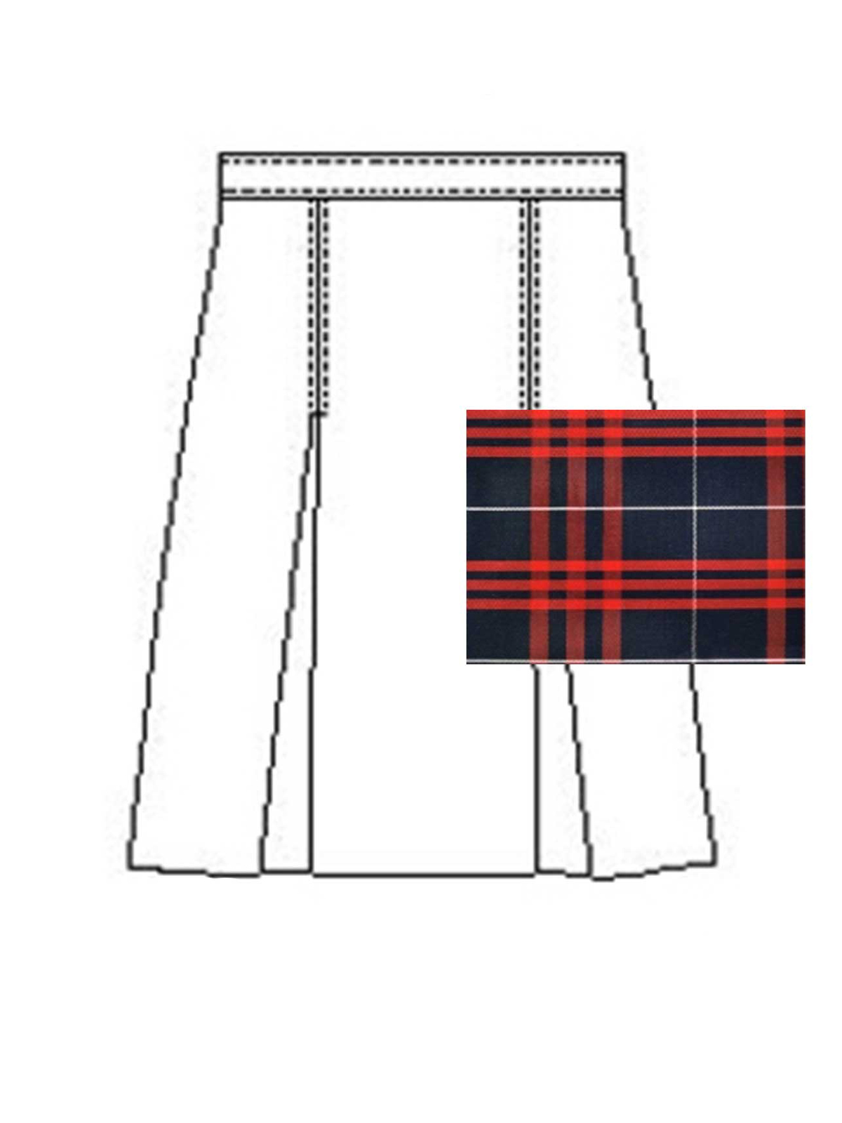 A+ Uniforms - Girls' Model 34 Polyester Plaid Skirt 19