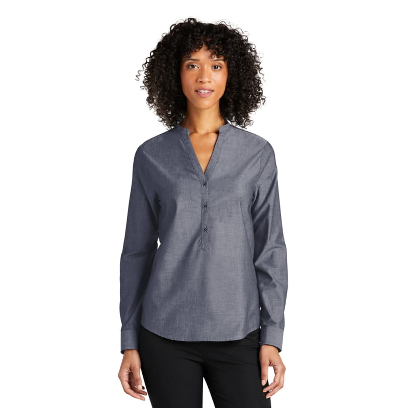 Port Authority Ladies Long Sleeve Chambray Easy Care Shirt 8