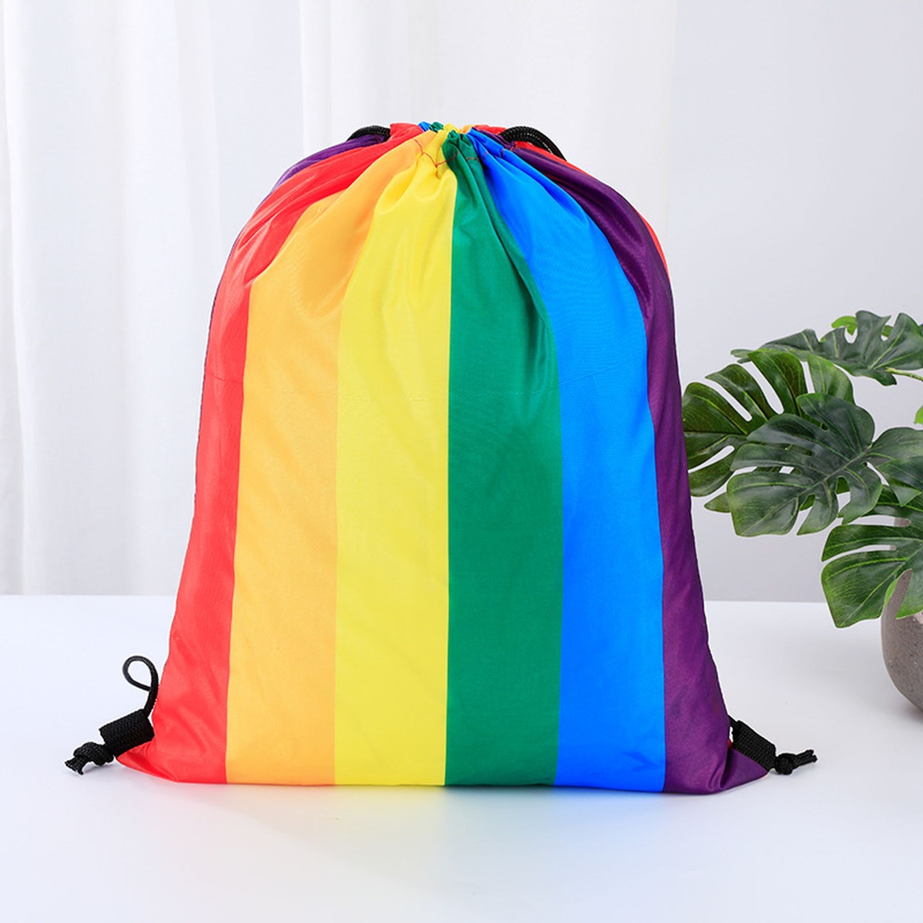 Rainbow Drawstring Bag Bisexual Pride Flag Stripes Backpack 7
