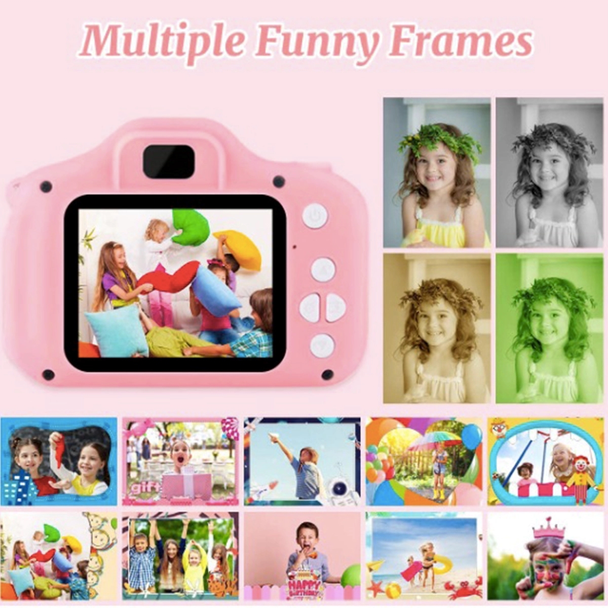 1300W Pixel Kids Selfie Camera Portable Toy w/ 32GB SD Card 3