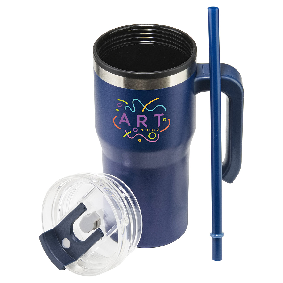 Outback 20 oz Stainless Steel/Polypropylene Mug with Lid and Straw 33