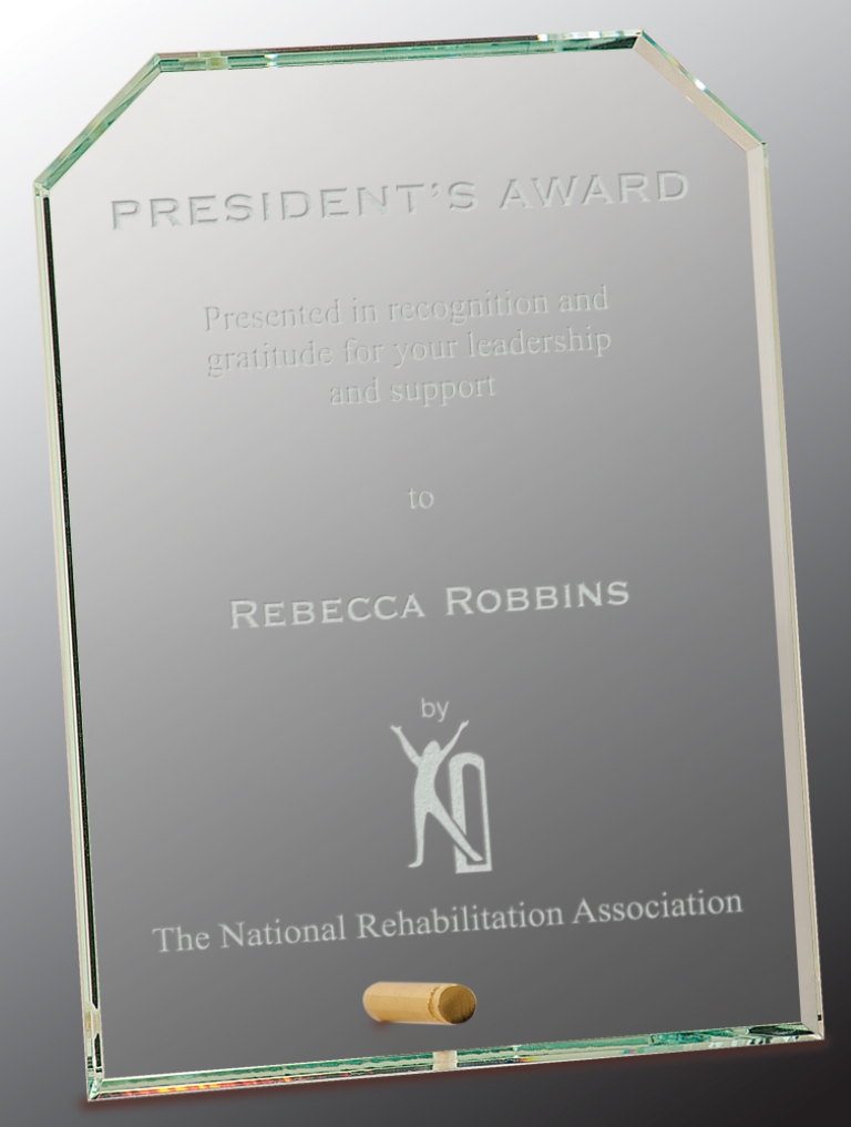 6" x 8" Clear Clipped Corners Rectangle CrystalEdge Glass Award