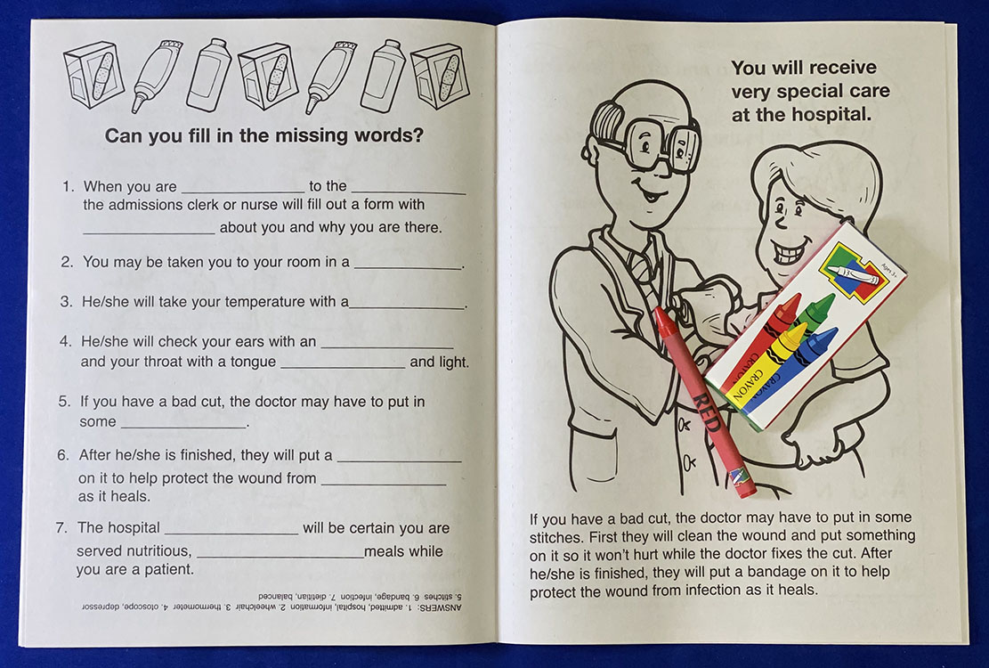 COLORING SET - Your Hospital Cares About You Coloring Book Fun Pack 5